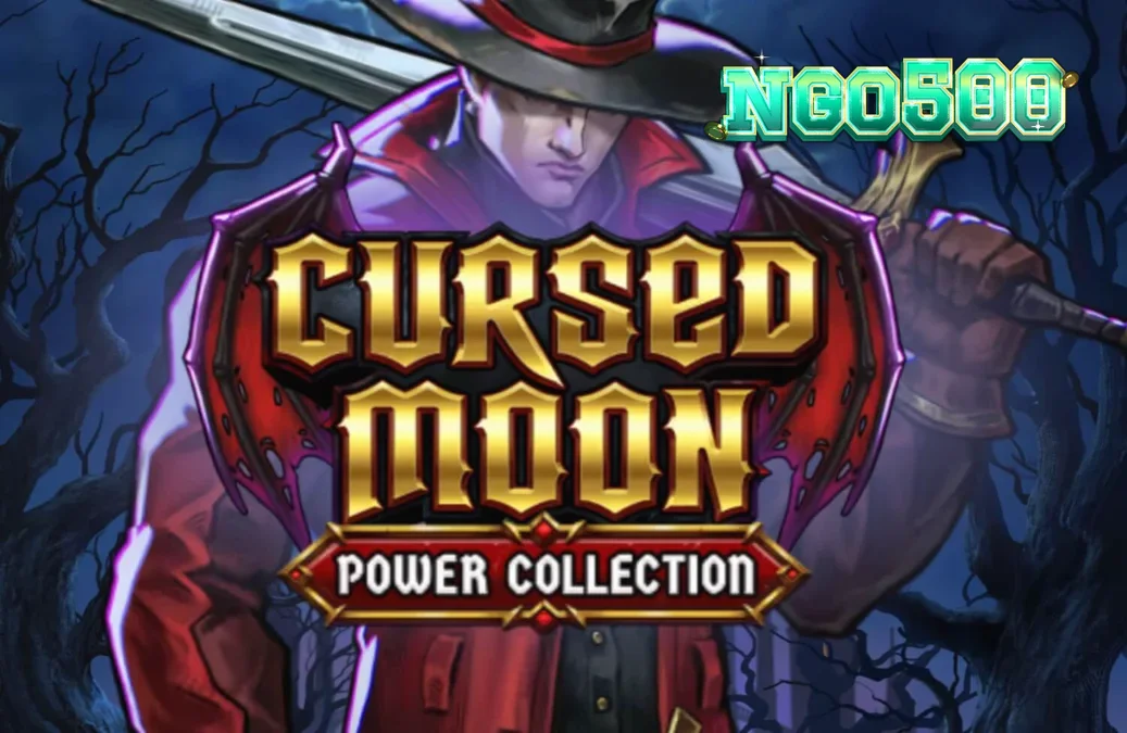 Tampilan visual slot Cursed Moon Power Collection dengan tema pemburu monster gotik